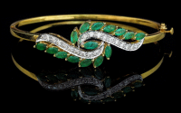 EMERALD/DIAMOND BANGLE